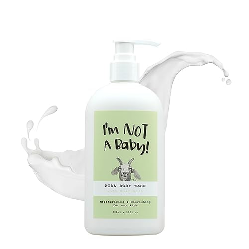 I'm NOT A Baby! Kids Body Wash– Dermatologist Tested, Allergen free, Cruelty-free, PETA, Gentle for Kids, Goat Milk, 10 Fl Oz
