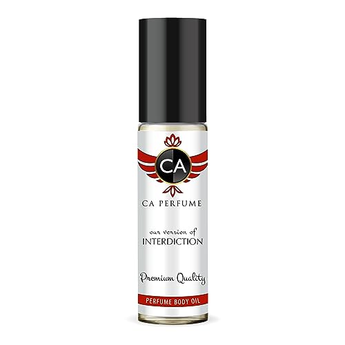 CA Perfume Impression of Interdiction For Women Replica Fragrance Body Oil Dupes Alcohol-Free Essential Aromatherapy Sample Travel Size Concentrated Long Lasting Attar Roll-On 0.3 Fl Oz/10ml