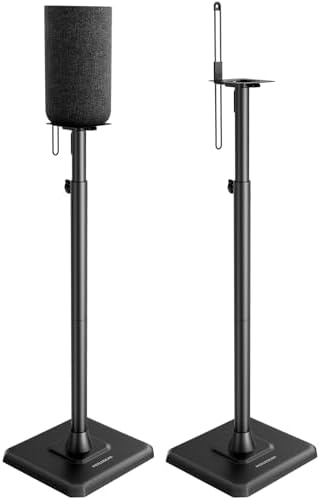 Perlegear Speaker Stands Pair, 33-42 Inch Height Adjustable Speaker Stands for Small Bookshelf Speakers & Satellite Speakers with Cable Management,13.2 lbs Capacity, PGSS12