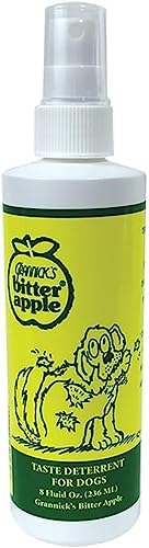 Grannick's Bitter Apple Liquid 1, 8 oz Chewing Deterrent Spray, Anti Chew Behavior Training Aid for Dogs and Cats; Stops Destructive Chewing Licking of Bandages, Paws, Shoes, Fur, Doors and Furniture