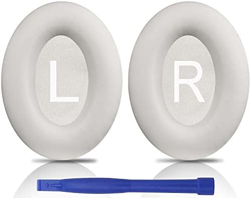 SOULWIT Earpads Replacement for Bose QuietComfort 45 (QC45)/QuietComfort SE (QC SE)/New Quiet Comfort Wireless Over-Ear Headphones, Ear Pads Cushions with Softer Protein Leather - White Smoke