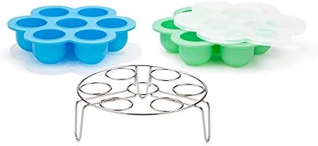 Silicone Egg-Bites-Molds for Instant-Pot-Accessories with Silicone-Stretch-Lids - Ice-Cube-Trays Reusable Food-Storage-Containers, for 5,6,8qt Pressure-Cooker-Accessories