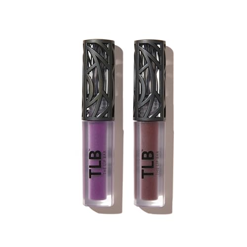 The Lip Bar - Nonstop Liquid Matte Lipstick 2-Pack, Rebel (Deep Burgundy) + Prima Donna (Fuschia Purple) - High Pigment - One Swipe - Long Lasting - Jojoba Oil & Vitamin E - Vegan - .24 fl oz