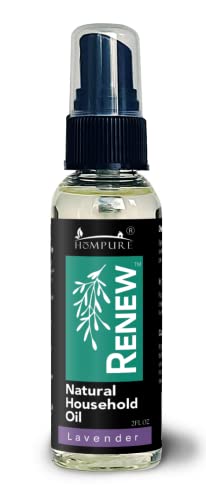 HōMPURE® Renew Natural Household Oil Lavender Scent 2 oz, Squeaky Door fix, Noisy Hinge Lubricant, Lubricate Dead Bolts, Locks and Key Holes, Garage Door Spray, Wheel Grease.