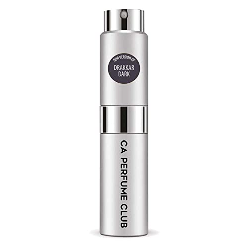 CA Perfume Impression of G. Laroche Drakkar Dark For Men Replica Version Fragrance Dupes Concentrated Long Lasting Eau de Parfum Spray Refillable Atomizer Bottle 0.27 Fl Oz/8ml-X1