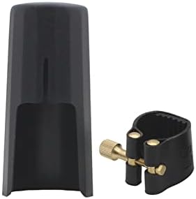 Bb Clarinet Leather Ligature and Plastic Clarinet Mouthpiece Cap Ligature Fastener Mouthpiece Cover for Clarinet