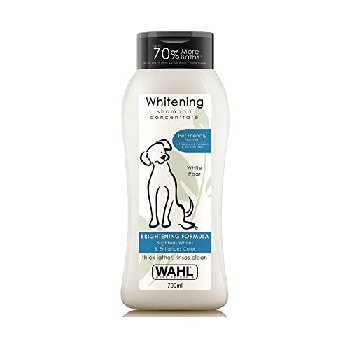 Wahl USA Whitening Shampoo White Pear scent for Pets – Whitening & Animal Odor Control with Silky Smooth Results for Grooming Dirty Dogs – 24 oz - Model 820001A