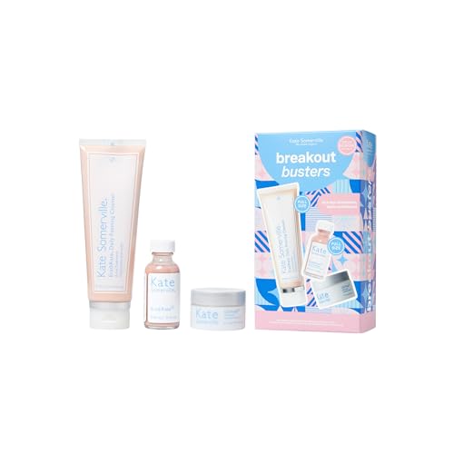 Kate Somerville Breakout Busters EradiKate Set – Facial Skincare Set with EradiKate Cleanser, EradiKate Acne Treatment, & Oil Free Moisturizer