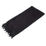 Military Shemagh Tactical Desert 100% Cotton Keffiyeh Scarf Wrap, one size, black