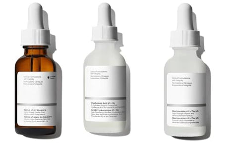 Generic The 'Ordinary' 3 Pack Serum Set - Retinol 1% in Squalane 30ml With Hyaluronic Acid 2% + B5 30 ml With Niacinamide 10% With Zinc 1% 30ml - Targets Dryness and Signs of Aging!
