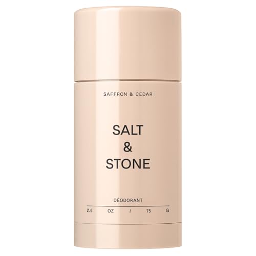 Salt & Stone Natural Deodorant for Women & Men - Saffron & Cedar | Extra Strength Natural Deodorant | Aluminum Free with Probiotics, Seaweed Extracts & Shea Butter (2.6 oz)