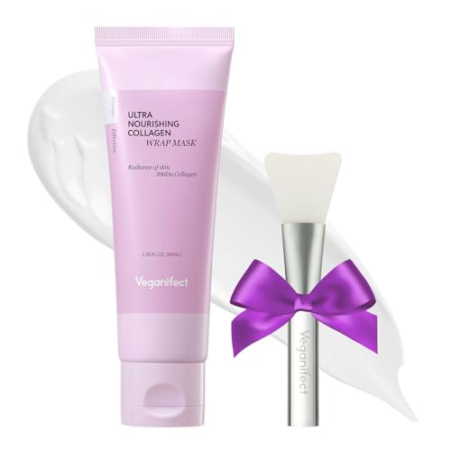 Collagen Peel Off Mask with Jelly Brush, Skin Elasticity for Glass Glow Skin, Gentle Exfoliation, Korean Skin Care, 2.70 Fl Oz