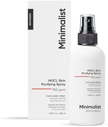 Minimalist Hypochlorous Acid Spray for Acne, Eczema & Redness Relief | Soothes & Purifies Skin Post Workout & Prevents Breakouts | Gentle on Skin HOCL Formulation | for Women & Men | 7.44 Fl Oz/220ml