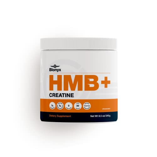 Blonyx HMB + Creatine Supplement - 3g Daily HMB for Enhanced Strength, Power & Recovery, Ideal for High-Intensity Athletes, 30-Day Supply