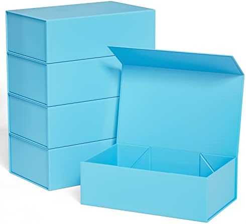 Gift Boxe 10" x 6" x 3" with Magnetic Closure Lid Gift Boxes for Presents,Bridesmaid Gifts Box,Cute Box,Birthday Gift box,Luxury for Gift Packaging, Magnetic Gift Box for Wrapping Gifts (Blue/5PCS)