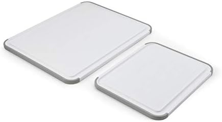 KitchenAid Classic Nonslip 2 Piece Plastic Cutting Board, Set of 2, White