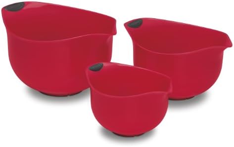 Cuisinart Set of 3 BPA-free Mixing Bowls, Red