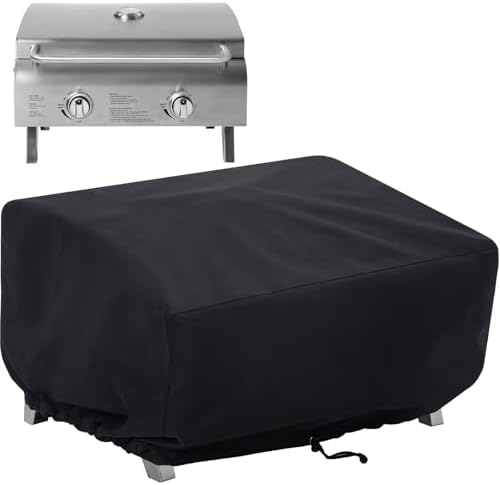 NOELIFE 24 Inch Tabletop Grill Cover for Cuisinart CGG-306/ CGG-059A/ CGG-059, Pit Boss 75275/ PB336GS/ PB100P1, Waterproof Outdoor BBQ Grilling Griddle Accessories, Black (Cover Only)