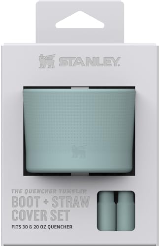 STANLEY Quencher Boot and Straw Cover Cap | Anti-Slip Silicone Protector for 20 & 30 oz Tumbler with Handle | Accessory Set for Stainless Steel Drinking Cup | Seafoam