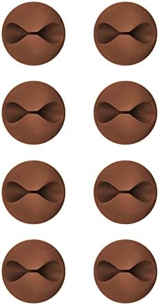 CHEFBEE 8 Pack Adhesive Cable Clips, Cable Cord Holder Organizer Management System for Desk, Wire Clips for All Your Computer, Electrical, Charging or Mouse Cord, Coffee