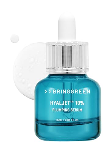 BRING GREEN HYALJET™ 10% PLUMPING SERUM | Mild Serum providing Moisturization, Improves Skin Complexion and Moisture Barrier in 3 Days 0.85 Fl. Oz., 25ml