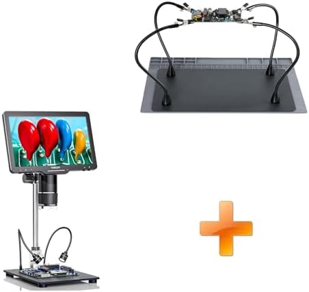 TOMLOV SH01 Helping Hands Soldering Station, Flexible Third Hand Soldering Tool with 15.8x11.8 inch Magnetic Soldering Mat+TriL110