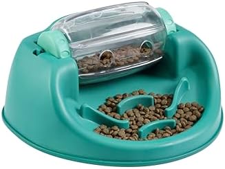 Outward Hound by Nina Ottosson Dog Spin N' Eat Dog Puzzle and Slow Feeder, Level 2 Intermediate Enrichment Toy, Green