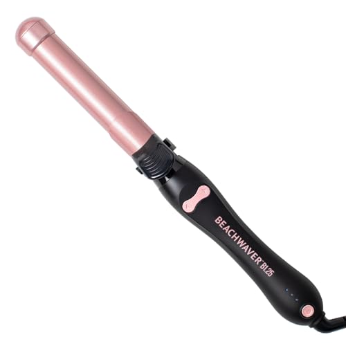 Beachwaver B1.25 Rotating Curling Iron - Automatic 1.25 Inch Ceramic Curling Iron - Easy-to-Use Spinning Wand for Long-Lasting Waves - Auto-Shut Off, Travel-Friendly, Dual Voltage in Midnight Rose