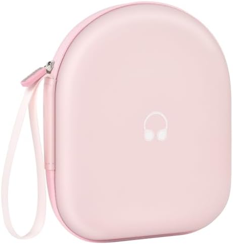 Headphone Case Compatible with JBL Tune 510BT/ 520BT/ for Sony WH-CH520/510/ for JBL Live 460NC/670NC Wireless On-Ear Headphones, Bluetooth Head Phones Protective Storage Bag for Charging Cable -Pink