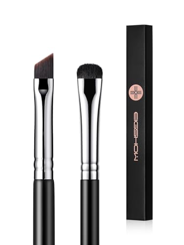 EIGSHOW Angled Eyeliner Brush & Eyeshadow Brush, High-End Precision Gel Liner and Short Smudge Brushes for Cat Eye, Winged Liner (E835&E806)