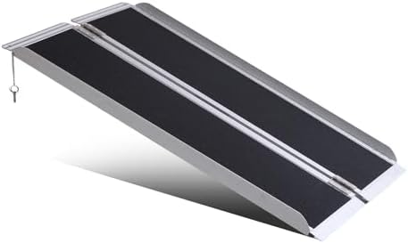 Portable Wheelchair Ramp 5FT,No-Slip Aluminum Folding Handicap Ramp 800lbs Load Capacaity,Wheel Chair ramp for Home Steps,Stairs,car