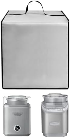 2QT Creami Maker Dust Cover Soft Serve Maker Cover Waterproof Anti-Static Nylon Case for CUISINART ICE30BCP/ CUISINART 1ICE-70P1 Ice Cream Maker and Frozen Yogurt Machine (Silver, 2QT)