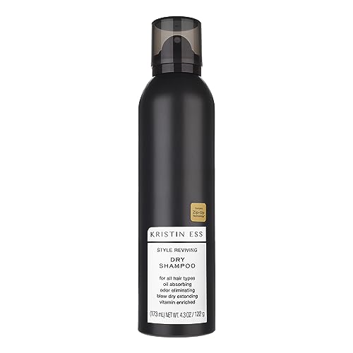 Kristin Ess Dry Shampoo Spray for Oily Hair - Absorbs Oil, Adds Volume with Minimal Residue, Style Extender + Fragrance Refresher - Sulfate Free, Vegan + Color Safe - Fresh Pear Fragrance