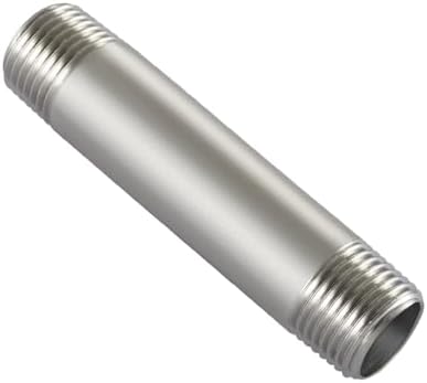 Beduan Stainless Steel Pipe Fittings, 1/2" NPT x 1/2" NPT Male Threaded 8" Length Nipple Cast Pipe