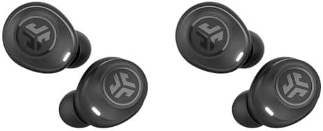 JLab Audio Jbuds Air True Wireless Signature Bluetooth Earbuds, Charging Case, Black, IP55 Sweat Resistance, Bluetooth 5.0 Connection (Renewed) (Pack of 2)
