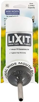 Lixit Wide Mouth BPA-Free Cage Water Bottles for Rabbits, Ferrets, Guinea Pigs, Rats, Chinchillas, Hamsters, Mice, Hedgehogs, Gerbils and Other Small Animals. (Translucent, 8 Ounce)