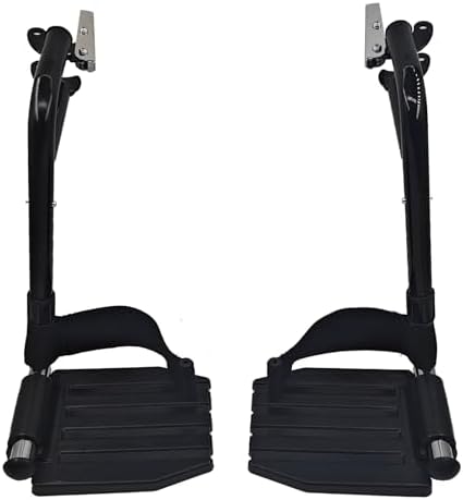 Wheelchair Footrest, Wheelchair Replacement Part with Heel Ring for Standard Wheelchairs(Black)