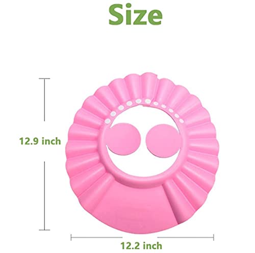 Kangwell Shower Cap Bathing Cap | with Earshield Soft Adjustable Visor Hat Safe Shampoo Shower Bathing Protection Bath Cap for Elderly, Pregnant and the Disable Patient (PINK)