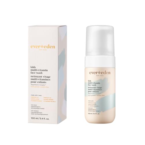 Evereden Kids Face Wash - 3.4 fl oz, Gentle Skin Care, Fresh Pomelo Scent, Gentle Foaming Cleanser, Non-Toxic and Hypoallergenic