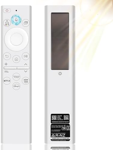 BN59-01391A Solar Voice Remote Replacement for Samsung Frame TV Remote with Bluetooth Rechargeable Solar Cell, for Samsung 2021-2023 Smart TVs Ultra HD 4K 8K Neo QLED UHD, 4 Shortcut Buttons, White