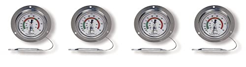 Cooper-Atkins 6812-01-3 Vapor Tension Panel Thermometer with Back Flange, NSF Certified, -40/60°F Temperature Range (4)