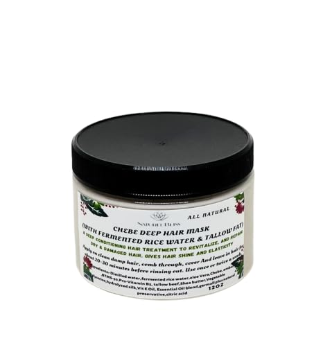 Croton Zambesicus & Tallow Deep Conditioner| Hair Mask with Fermented Rice Water|For dry, damaged Hair (12 oz)