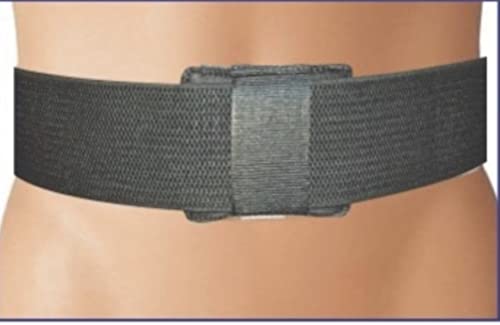 LJC Umbilical Hernia Support Belt Abdominal Navel Truss One Removeable Cushion Pad UK (XL 39-43 inches), Black