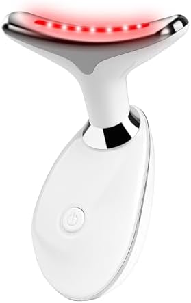 Red Light Therapy for Face, 7 Color LED Facial Light Therapy Wand for Skin Care at Home Blue Light Therapy Face Massager Tool for Face, Neck (White)