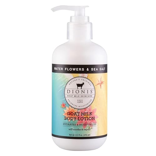 Dionis Goat Milk Hydrating Skincare Scented Cream, Rich & Creamy Daily Moisturizing Water Flowers & Sea Salt Spice Body Lotion For Dry Skin, Made in the USA, Cruelty-Free & Paraben-Free, 8.5 oz Bottle
