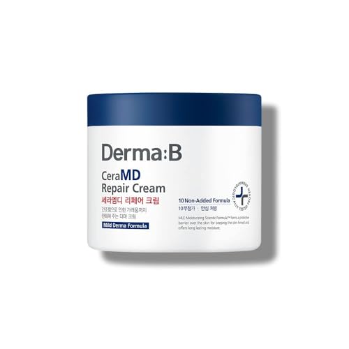 DERMA B | CeraMD Repair Body Cream | Unscented Hydrating & Moisturizing Cream for Dry Skin | Relieves Itchiness | Fragrance Free with Ceramide & Panthenol | Korean Skin Care | 14.54 fl oz (430ml)