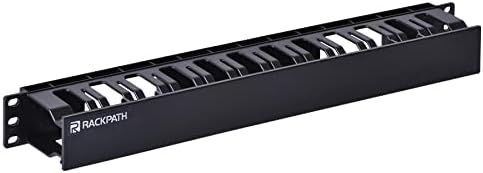 1U 19 Inch Plastic Server Rack Mount Cable Management Duct Raceway with Panel Cover