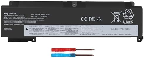 01AV406 Laptop Battery Replacement for ThinkPad T460S T470S Series Notebook Internal SB10J79003 00HW038 00HW025 00HW024 01AV462 01AV405 01AV407 01AV408 Black 27WH Desktop 3-Cell