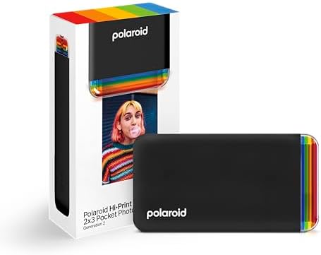 Polaroid Hi-Print - 2nd Generation Bluetooth Connected 2x3 Pocket Photo Dye-Sub Printer - Black Printer Only (9129)