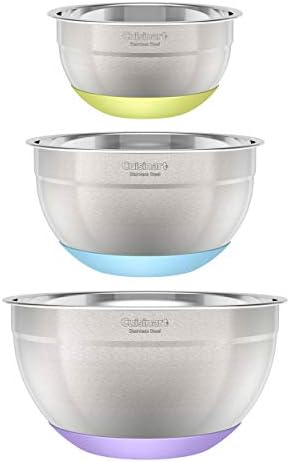 Cuisinart 3-Piece Stainless Steel Mixing Bowls with Nonslip Base, 1.5qt, 3qt & 5qt